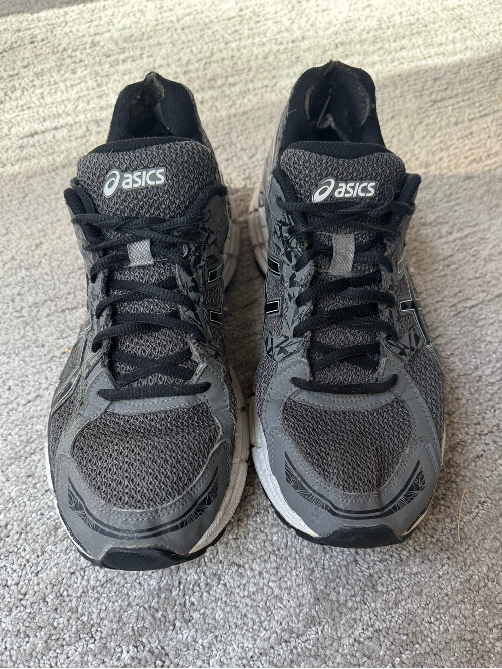 Asics Dark Gray Mesh Running Shoes with White Sole - Picture 3 of 7